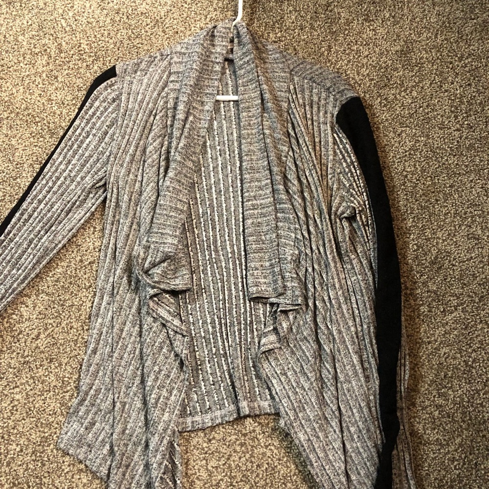 Gray, heathered cardigan
